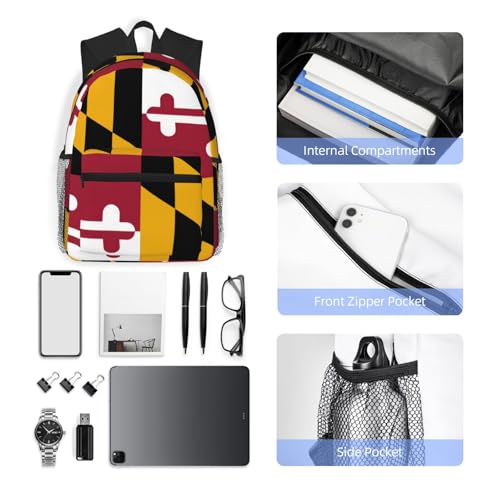 Sac à dos noir imprimé drapeau du Maryland WURTON One Size - 6