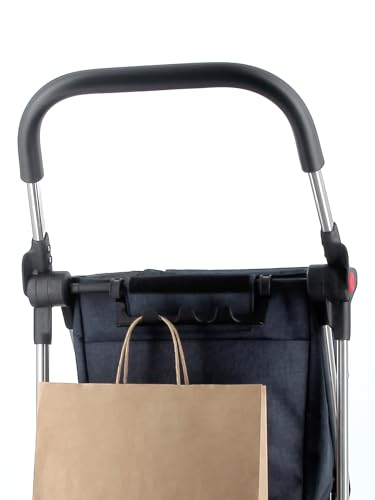 Klappbarer Einkaufstrolley Rolser Basquet Tweed 4 große Räder (2 drehbare) - Marino – Bild 8