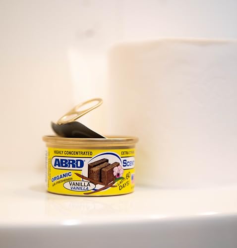 Image of ABRO Car Air Fresheners: Canned, Spill Proof Airfreshener for Home, Office, or Car Accessories Interior, Lasts Up to 60 Days - 3 Pack Vanilla Scent