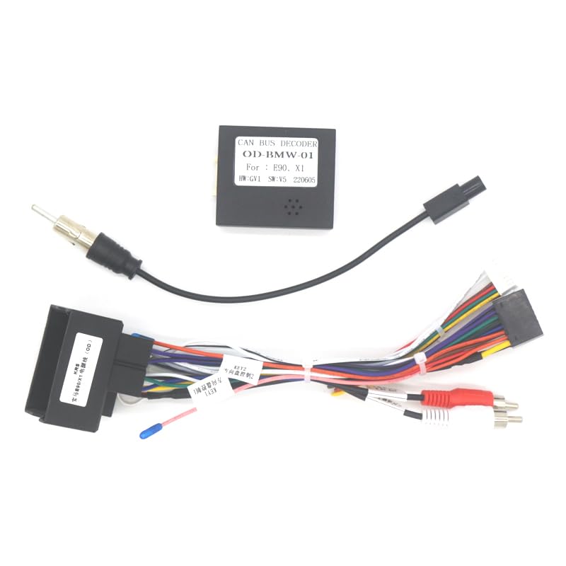 Car Stereo for Audio 16PIN Android Power Cable Adapter with Canbus Box for BMW X1 E90 Power Cable Wiring Harness - (Color Name: Cable and canbus)