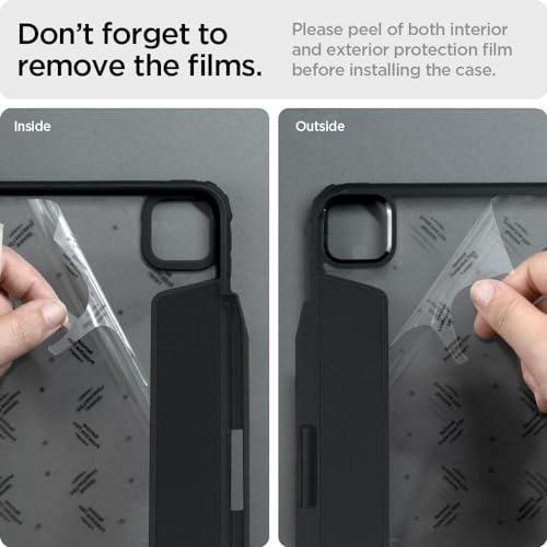 Image of Spigen for iPad Pro 11 inch Case M2 4th Generation (2022) / 3rd Generation (2021) / 2nd Generation (2020) / 1st Generation (2018), Ultra Hybrid Pro Transparent Back and Pencil Holder, Black