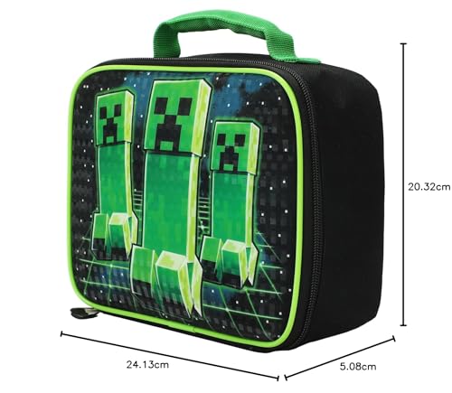Lonchera aislada Minecraft Creeper Stalk con forro térmico impermeable para alimentos 6