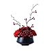 TOMYEUS Fiore artificiale artificiale Bonsai fiore rosso con bacche per esposizione in salotto ufficio hotel stile semplice fiore di seta bonsai piante in vaso (taglia S: S)