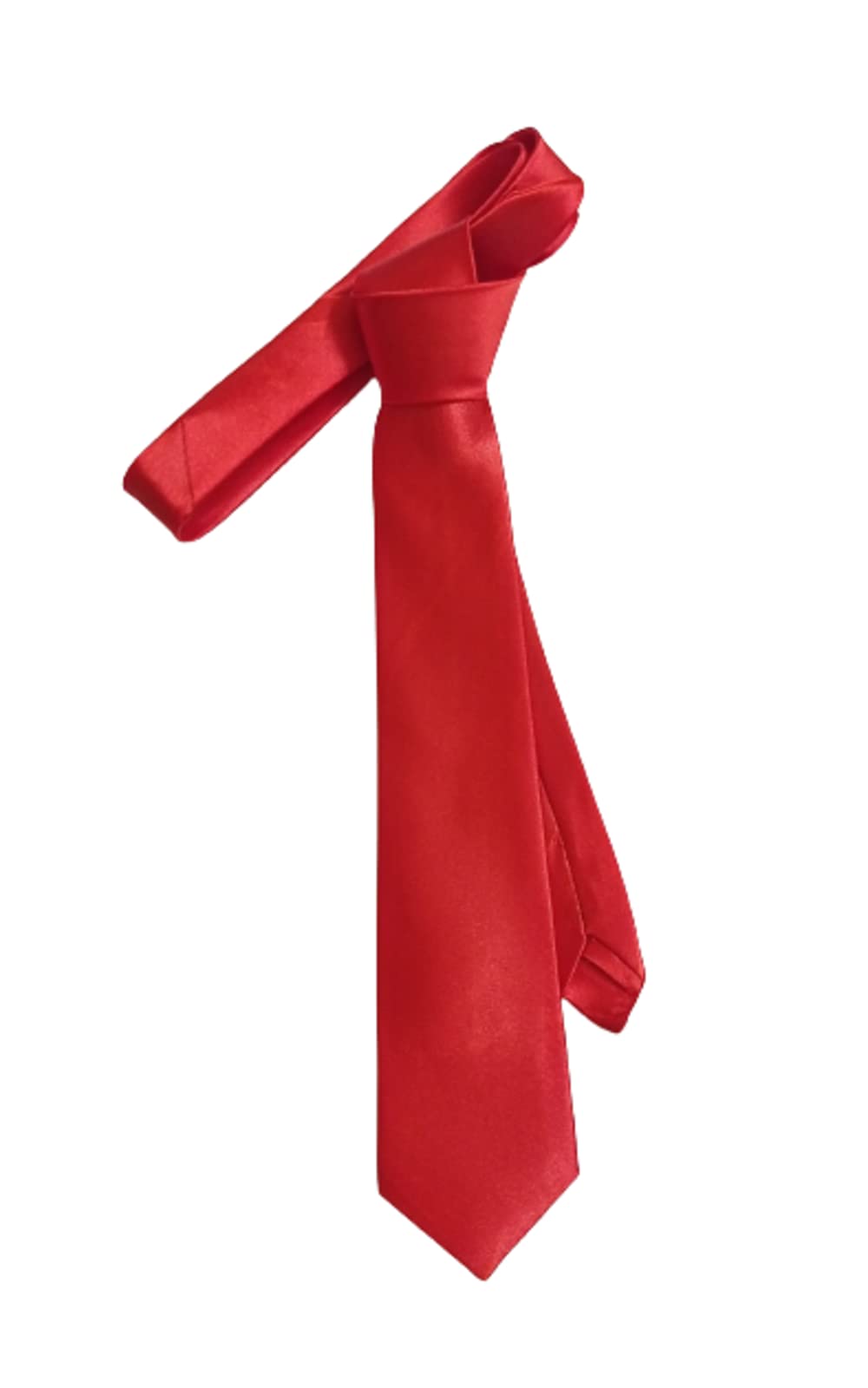 Mens Tie Necktie (free size) Black Formal Gift Silk Satin Men Thin Skinny Solid Plain (Slim)-image-13