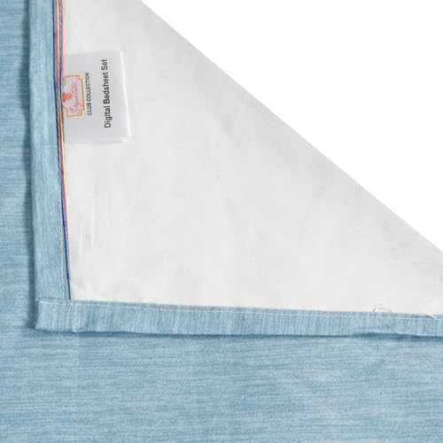 Image of Signature Digital Print Geometric Designs Super King Size Bedsheet - 108 x 108 inches | 100% Cotton-Feel Soft Fabric | Fade-Resistant Colors | 2 Matching Pillow Covers (Pastel Urban Check)