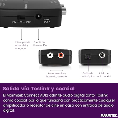 Convertidor ADC Marmitek Connect AD12 soluciona la falta de salidas digitales en audio RCA 3