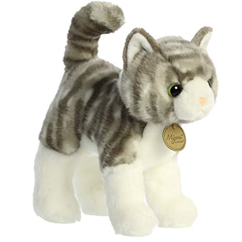 Grey Tabby Cat Miyoni Aurora peluche chat tigré de 25 cm