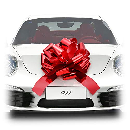 Zoe Deco Big Car Bow (Red, 18 inch, 1 Pack), Gift Bows, Giant