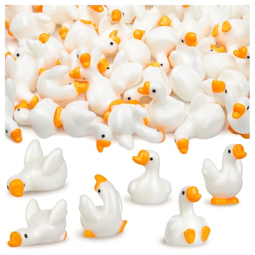 LHSYFBZ 36pcs Mini Resin Goose Figurines Tiny Animal Figurine Bulk Small Desk Goose Decor for Garden Lawn Yard Micro Landscape Aquarium Potted Ornament DIY Craft