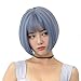 Produktbild LDSBGJ Perücke weibliches kurzes Haar blau grau Kopf Luft pony flauschig gut aussehend kurzes glattes Haar Perücke