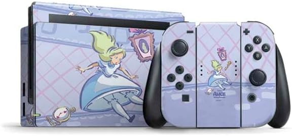 Skinit Decal Gaming Skin Compatible with Nintendo Switch Bundle - Officially Licensed Disney Alice in Wonderland Falling Down The Rabbit Hole Design