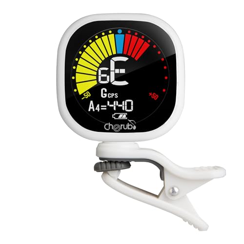 Cherub WST-675 USB Rechargeable Chromatic Tuner for Guitar Bass Ukulele Baritone with High Contrast Colorful Display