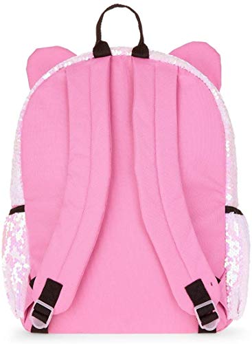 2 Way Sequin Kitty Cat Backpack For Girls Teens ~ Premium 16 Kitten School Bag With Reversible Sequins And 3D Cat Ears (Kitty School Supplies Bundle) #TOP2