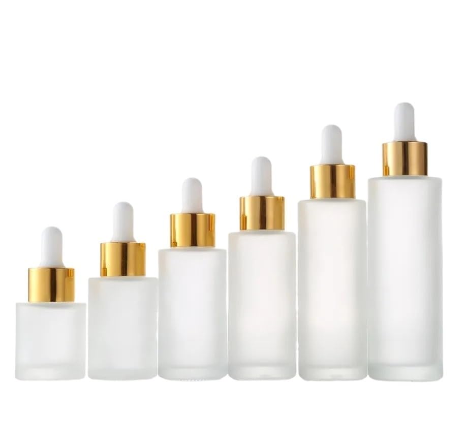 20 szt. 20-35 ml Mrożone szklane butelki z zakraplaczem Cylindryczne puste pojemniki do dozowania cieczy(A Silver White drop,35ml)