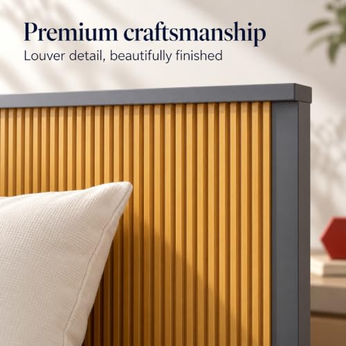 Image of Bniture Modern Low Height Queen Size Bed Without Storage | Engineered Wood Platform Bed Headboard | Bed Queen Size Wooden Cot Double Bed for Bedroom 3 Year Warranty (Slate Grey & Giant Wood)
