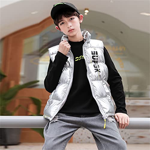 Boys Zip up Puffer Vest Kids Stand Collar Quilted Gilet down Padded Sleeveless Jackets Outwear with Pockets3