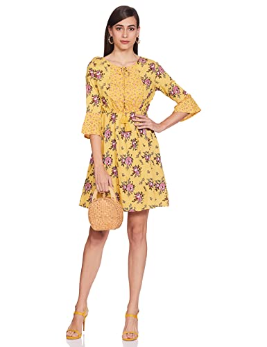 Image of EASYBUY Women's Crepe A-Line below The Knee Casual Dress