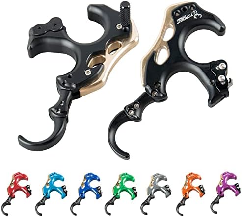 TOPOINT ARCHERY TP462 Back Tension Bow Release3 or 4 Finger Aluminum Release Aid Automatic Archery Caliper for Target Compound Bow