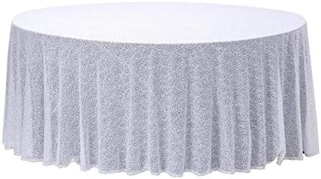 Miniatura 3 de Tableclothsfactory Mantel redondo de lentejuelas brillantes de 120 pulgadas para banquete de boda, fiesta, decoración del hogar
