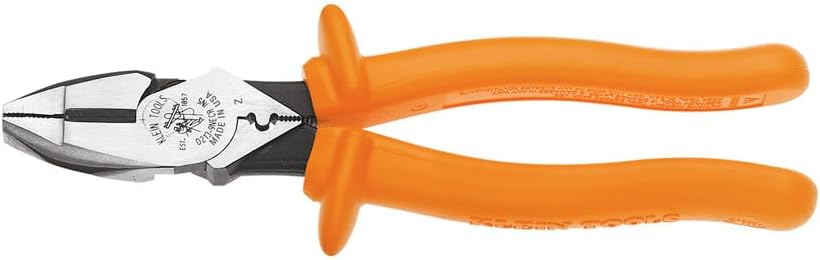 Klein Tools 20009NEEINS Heavy Duty Insulated Side-Cutting Pliers, Made in USA, Streamlined Design with Knurled Jaws and 1000 V Rating