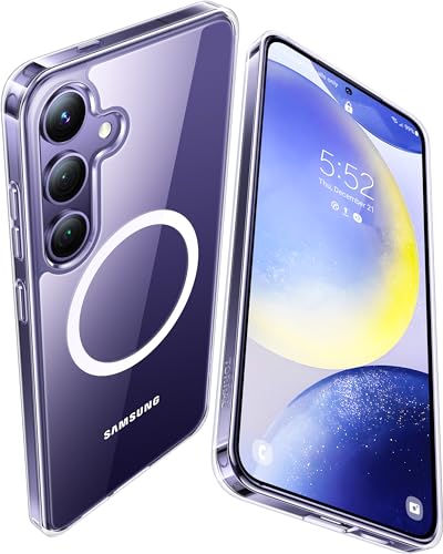 TORRAS Magnetic Crystal Clear for Samsung Galaxy S24 Plus Case [Snap to MagSafe] [12FT Mil-Grade Drop Tested] Non-Yellowing Slim Fit Protective for 2024 Samsung Galaxy S24 Plus Phone Case, Clear