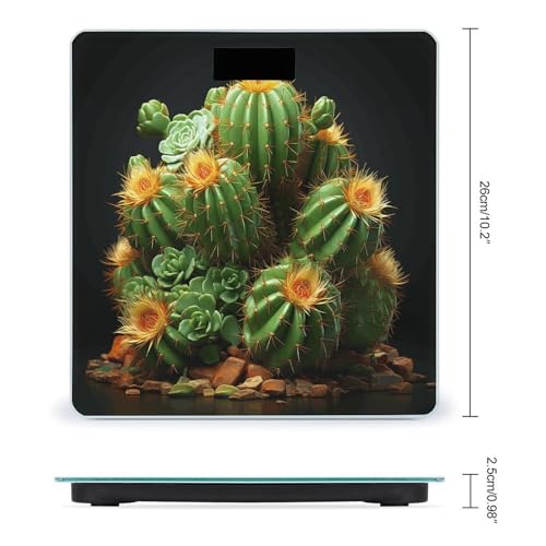Báscula digital de baño con diseño de cactus y suculentas miniatura 2