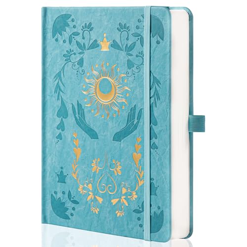 MGGAO Cuaderno rayado para mujeres y hombres, diarios para escribir, cuaderno de rayas universitarias estéticas A5 para el trabajo, viajes, escuela, 318 páginas numeradas, 5.8 x 8.4 pulgadas