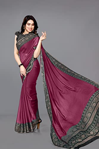 Image of MIRCHI FASHION Women Saree Ethnic Motif Print Chiffon | Breathable Lightweight Plain Weave Sari for Office and Daily Use (Available in 20 Designs)