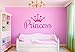 BLOUR Prinzessin Königin Krone DIY Wandaufkleber Kunst Aufkleber für Kinderzimmer Dekor personalisierte Mädchenname Vinyl Wandbilder Aufkleber A927