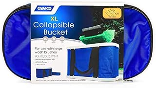 Camco Rectangular Collapsible Wash Bucket with Zippered Storage Case - Ideal For Large