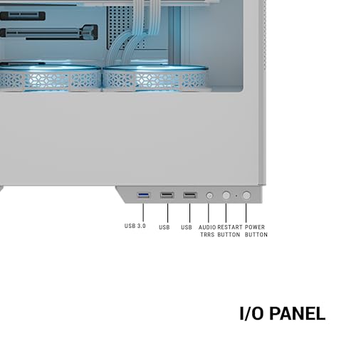 Image of Ant Esports X2 LCD Mid-Tower Computer Case /Gaming Cabinet - White | Support ATX, M-ATX, M-ITX | Pre-Installed 3 ARGB Fans