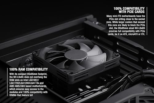 Noctua NH-L9x65 chromax.Black, Premium Low-Profile CPU Cooler (65mm, Black)
