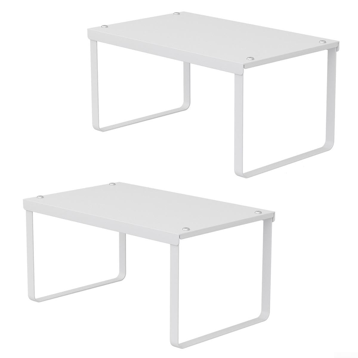 Set 2 Ripiani Cucina Impilabili Acciaio Salvaspazio(Black)