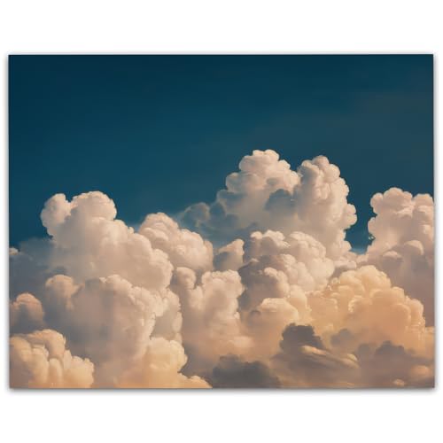Vintage Clouds Wall Art Dreamy Cloud Painting 11x14 Unframed Poster