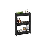 Vendeur français Desserte cuisine 3 étagères de rangement sur roulette noir