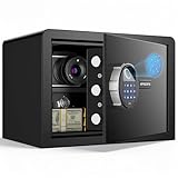 Kpasafe Smart Biometric Safe Box,0.8 Cuft Fingerprint Safe with Fireproof Bag, Small Caja Fuerte with Digital Keypad, 9.8×13.8×9.8 Inches (Exterior), Black
