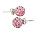 Produktbild Mackur Damen Ohrringe Runde Strass Ohrringe Anhänger Ohrring Mode Zusätze für Frauen Geschenk Hochzeit 1 Paar (Rosa)