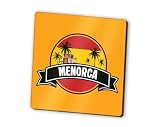 1 imán cuadrado de Menorca, bandera de España, horizonte de la ciudad, nevera, magnético, viajes, vacaciones, familia, amigos, mujeres y hombres, #83284