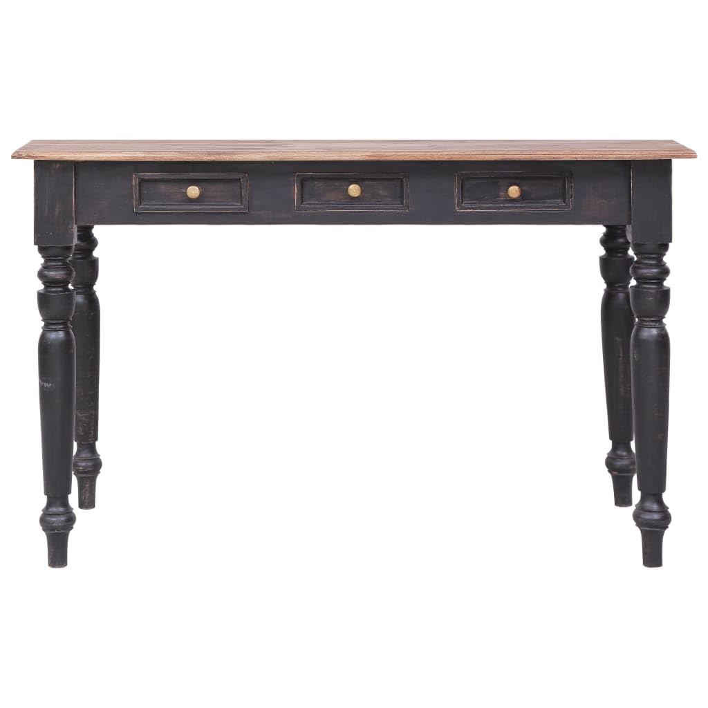 vidaXL Bureau avec 3 Tiroirs, Table d'Ordinateur, Bureau d'Écriture, Table d'Étude, Bureau d'Ordinateur, 117x57x75 cm Bois d'Acajou Massif