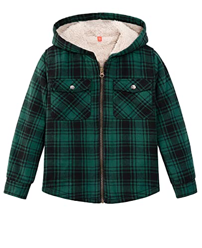 Image of ZENTHACE Boys Sherpa Fleece Lined Flannel Jacket