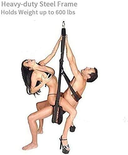 Madaenmj Sex Swing, Heavy Duty Indoor Swing Met Stalen Driehoek Frame En Veer Voor Fetish Sex Bondage Unisex - Afbeelding 8