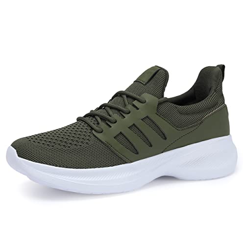 Image of Casbeam Mens Running Shoes Comfortable Lightweight Breathable Walking Shoes Lace-up Shoes Mesh Workout Casual Sports Shoes