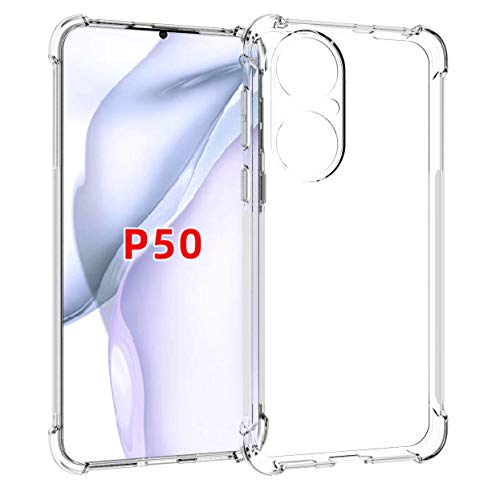 USTIYA Case for Huawei P50 Clear TPU Four Corners Protective Cover Transparent Soft funda