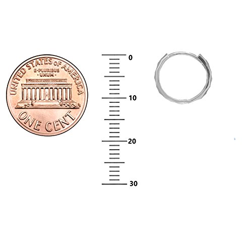 Ritastephens Unisex 14k Gold Small or Regular Square Tubular Diamond-cut Huggie Hoops Single Earring3