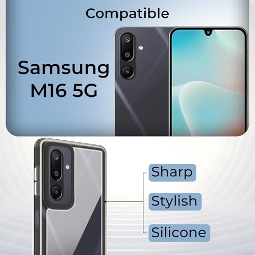 Image of A rtistque Ultra Stylish Back Cover Case for Samsung Galaxy M16 5G / F16 5G | Premium Shockproof TPU | Protective Design | Samsung M16 Back Cover - Black