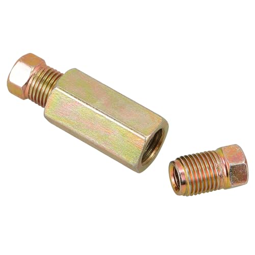 SOPOTUTU Raccord à Compression Fileté pour Conduite de Frein, Connecteur Double Tête 5 Mm en Métal, Raccord de Pression Solide pour Système de Freinage Automobile, Remplacement Fiable