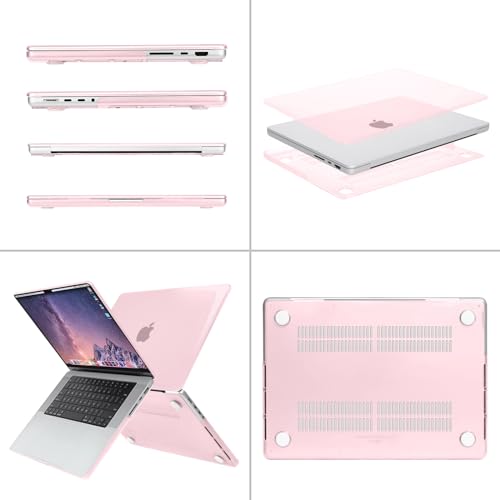 Image of MOSISO Compatible with MacBook Pro 16 inch Case 2025 2024 2023 2022 2021 M4 M3 M2 M1 A3403 A3186 A2991 A2780 A2485 Pro Max, Plastic Hard Shell&Keyboard Cover&Screen Film&Storage Bag, Rose Pink
