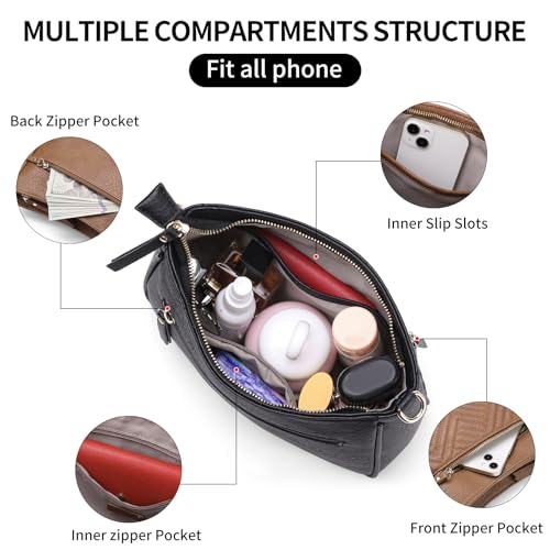 SENDEFN Crossbody Bags for Women Trendy, Vegan Leather Purses Medium Crossbody Purses Shoulder HandbagsTravel with Wide Strap3