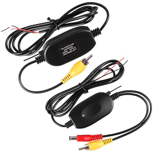 2,4G Drahtlos Signal Empfänger und Sender Kit für Auto Rückfahrkamera Monitor, 12V Kabellos Adapter für Fahrzeug Vordere Auto-Kamera und Parkplatz Monitor