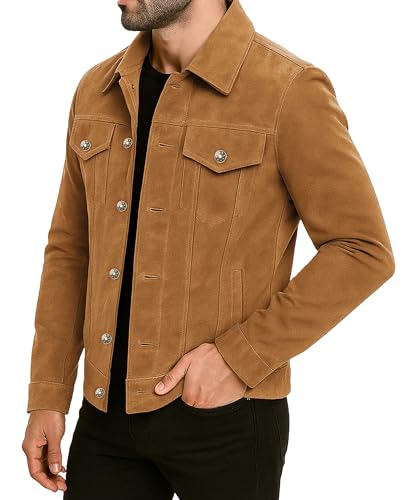 Premium Trucker Suede Jacket Western Cowboy Trucker Leather Jacket | Shirt Collar Jackets For Mens2